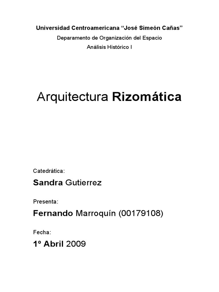 Arquitectura Rizomática y Deconstrucción | PDF | Teorías filosóficas ...