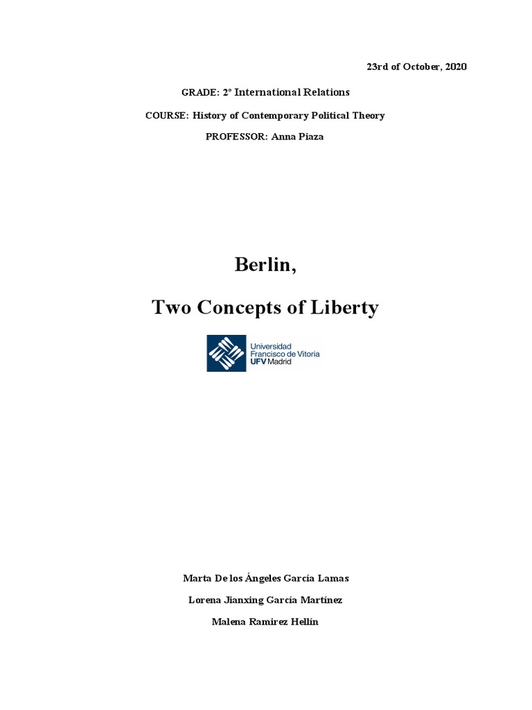 Berlin two concepts of liberty pdf liberty free will