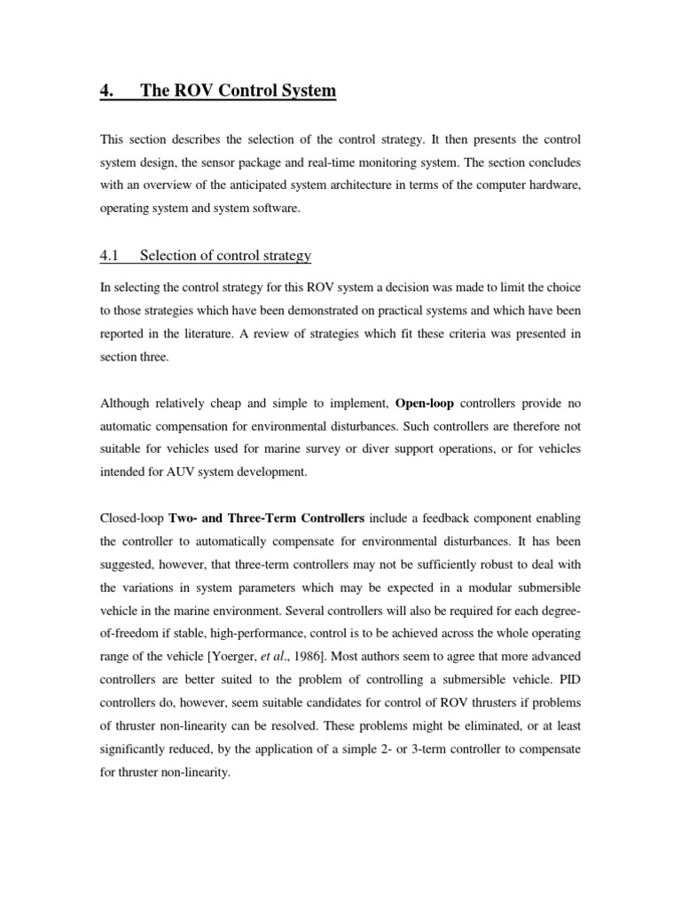 ROV Control System Design Overview | PDF | Control Theory | Linux