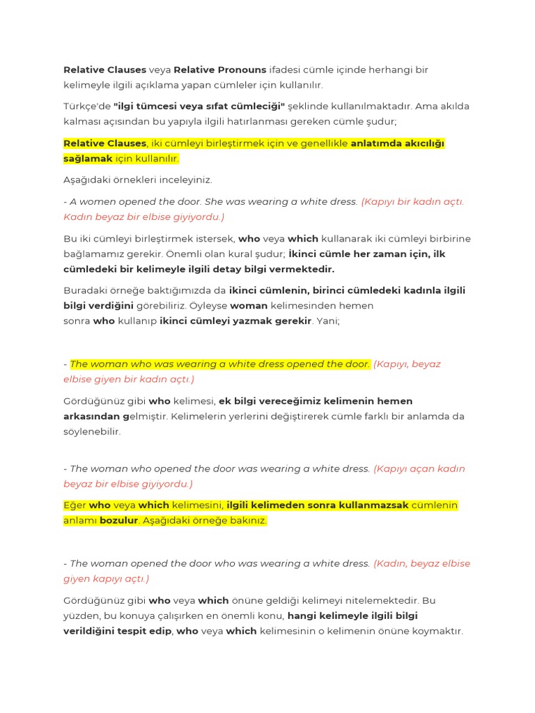Relative Clauses | PDF