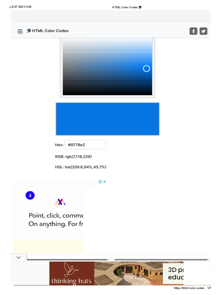 ? HTML Color Codes | PDF