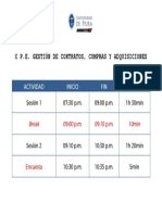 Horario de Clases - X GCCA