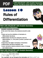 Math 106 (Calculus 1 With Analytic Geometry) L10 Rules of Differentiation