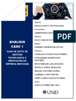Analisis de Caso 1 Innovacion y Tecnologia, Lideres Administrativos.