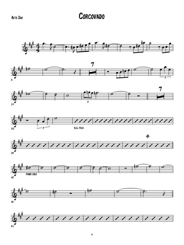 Corcovado Alto Sax PDF