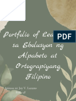 Portfolio of Learnings (Ebolusyon NG Alpabeto at Ortograpiyang Filipino
