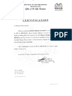 Fe Liwanag - Certificate of Closure (City Hall)