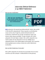 SEO Çalışmalarında Dikkat Edilmesi Gereken Site Içi SEO Faktörleri