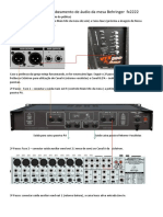 Esquema de Ligação Do Cabeamento de Áudio Da Mesa Behringer fx2222