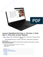 Lenovo Thinkpad t14 Gen 1 t15 Gen 1 p14s Gen 1 p15s Gen 1 Manual