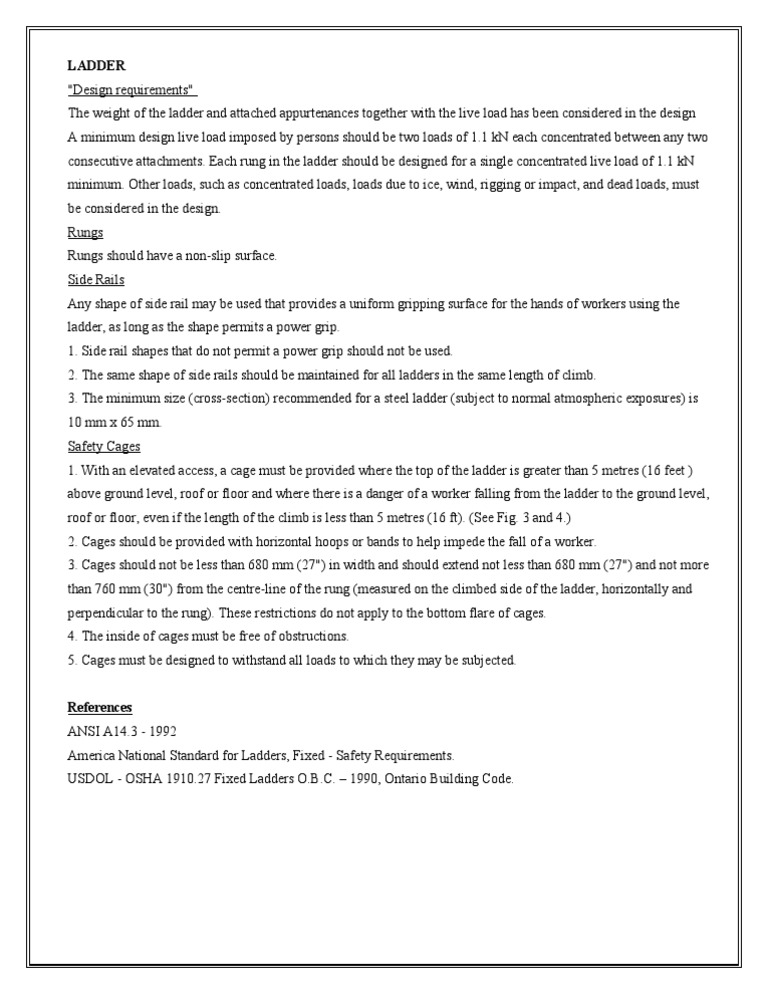 OSHA 1910.27 Fixed Ladder Standards | PDF | Home & Garden | Technology ...