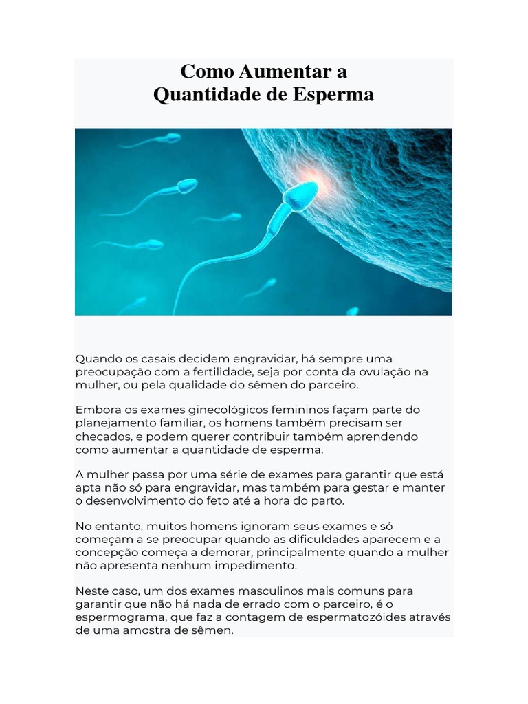 Aumentando a Quantidade de Esperma | PDF | Vitamina | Ejaculação