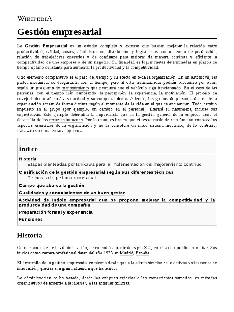 Gesti n empresarial PDF Economias Business