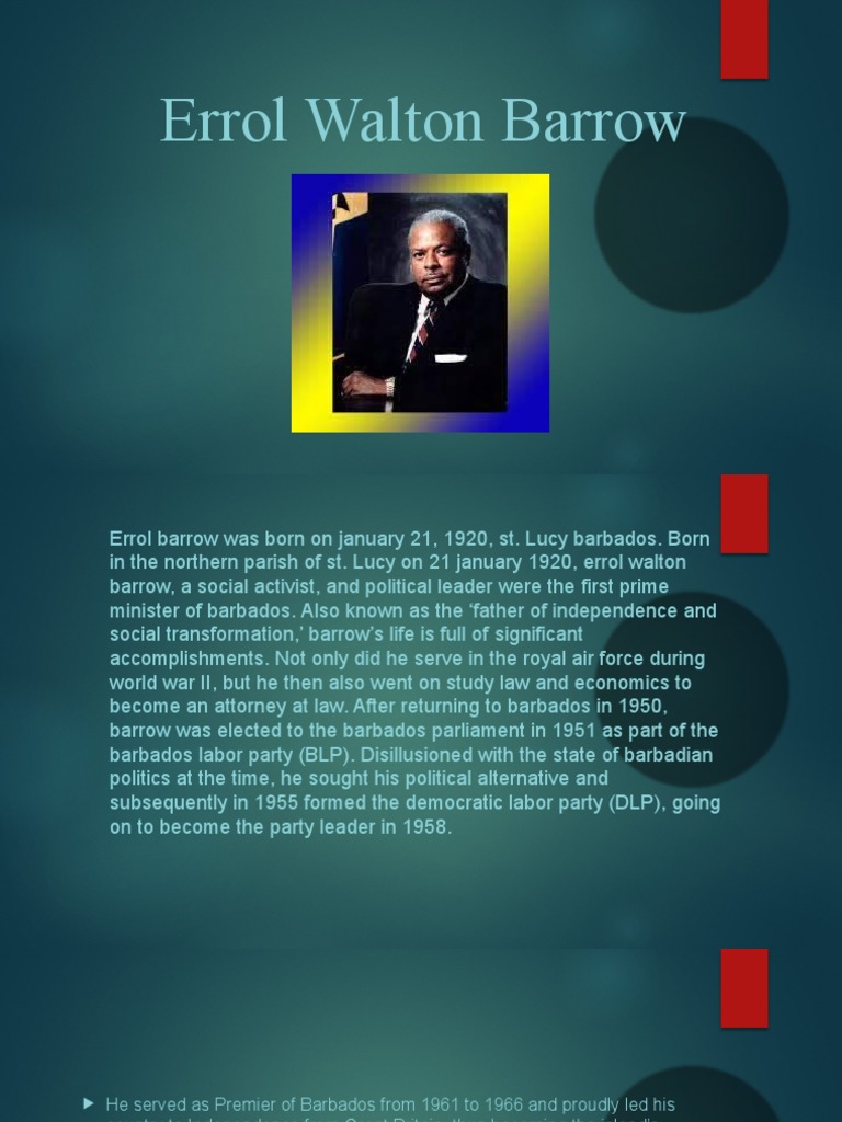 Errol Walton Barrow PDF Barbados Government