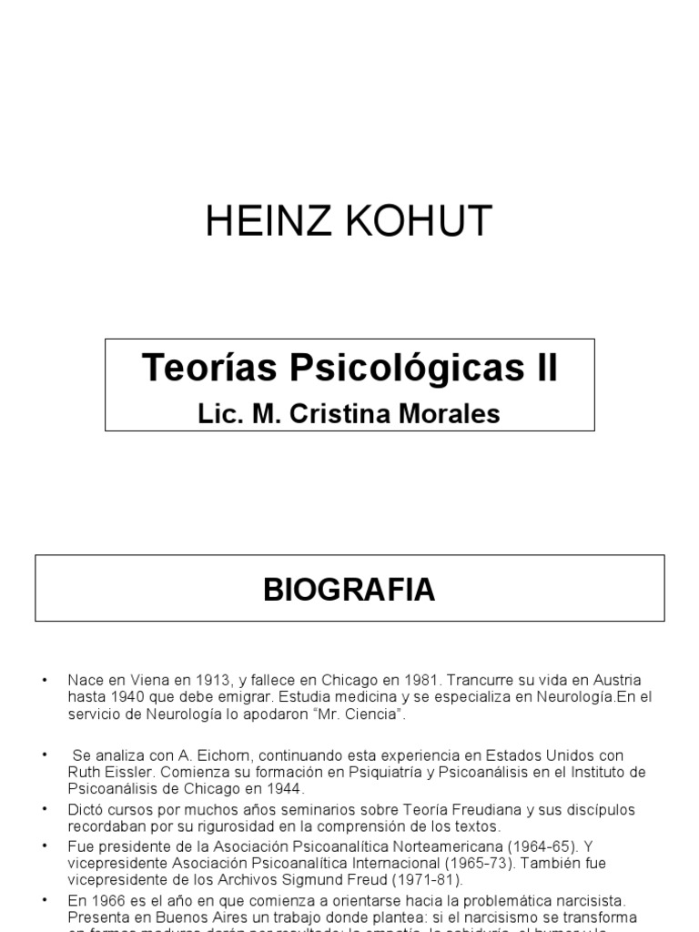 H Kohut | PDF | Psicoanálisis | Narcisismo