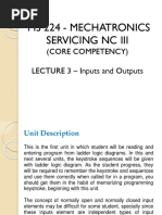 M3 (Mechatronics - Input & Outputs)