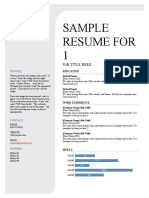 Sample resume for job title
