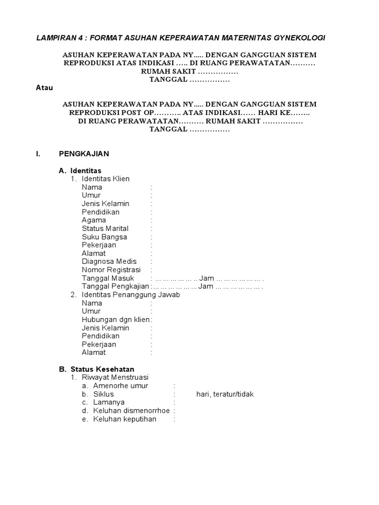 Format Askep Gynekologi Pdf