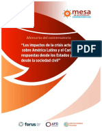 Los Impactos de La Crisis Actual Sobre América Latina y El Caribe, Respuestas Desde Los Estados y Desde La Sociedad Civil