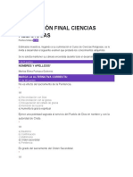 Evaluación Final Ciencias Religiosas: Nombres Y Apellidos