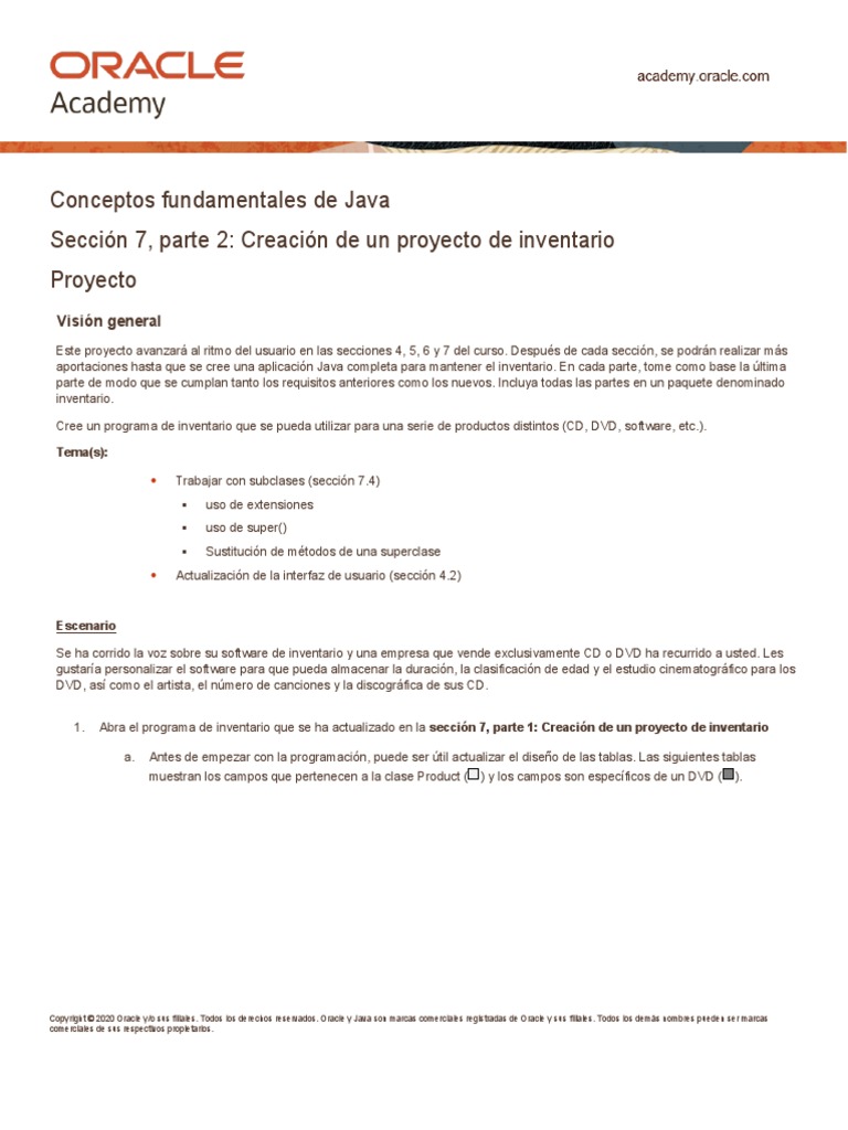 JF 7 2 Project Esp | PDF | Java (lenguaje de programación) | Software