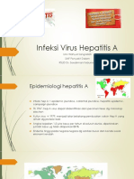 Hepatomegali, parenkim hati kasar, hiperekoik, kemungkinan hepatitis akut