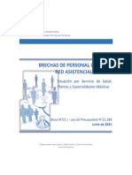 Brechas de Personal de Salud Red Asistencial Pública 2021