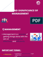 Nature and Significance of Management