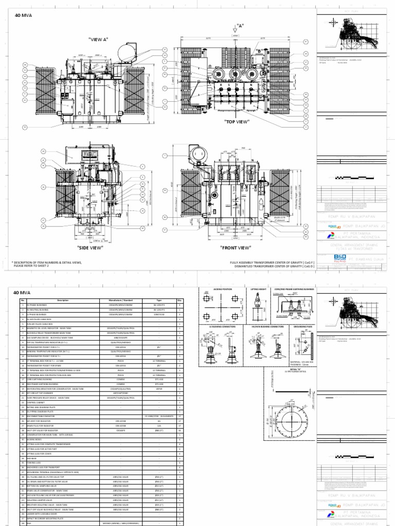 General Arrangement Transformer Drawing | PDF