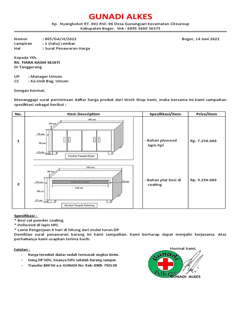 Surat Penawaran RS Tiara Kasih Sejati PDF