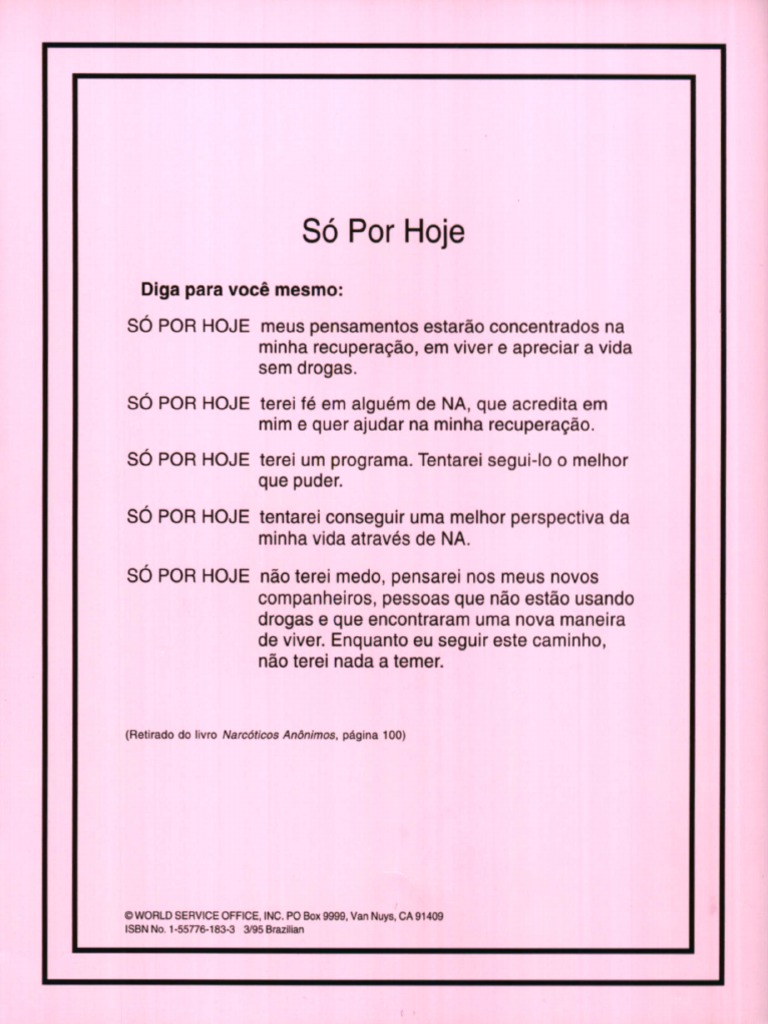 Só Por Hoje Quadro | PDF
