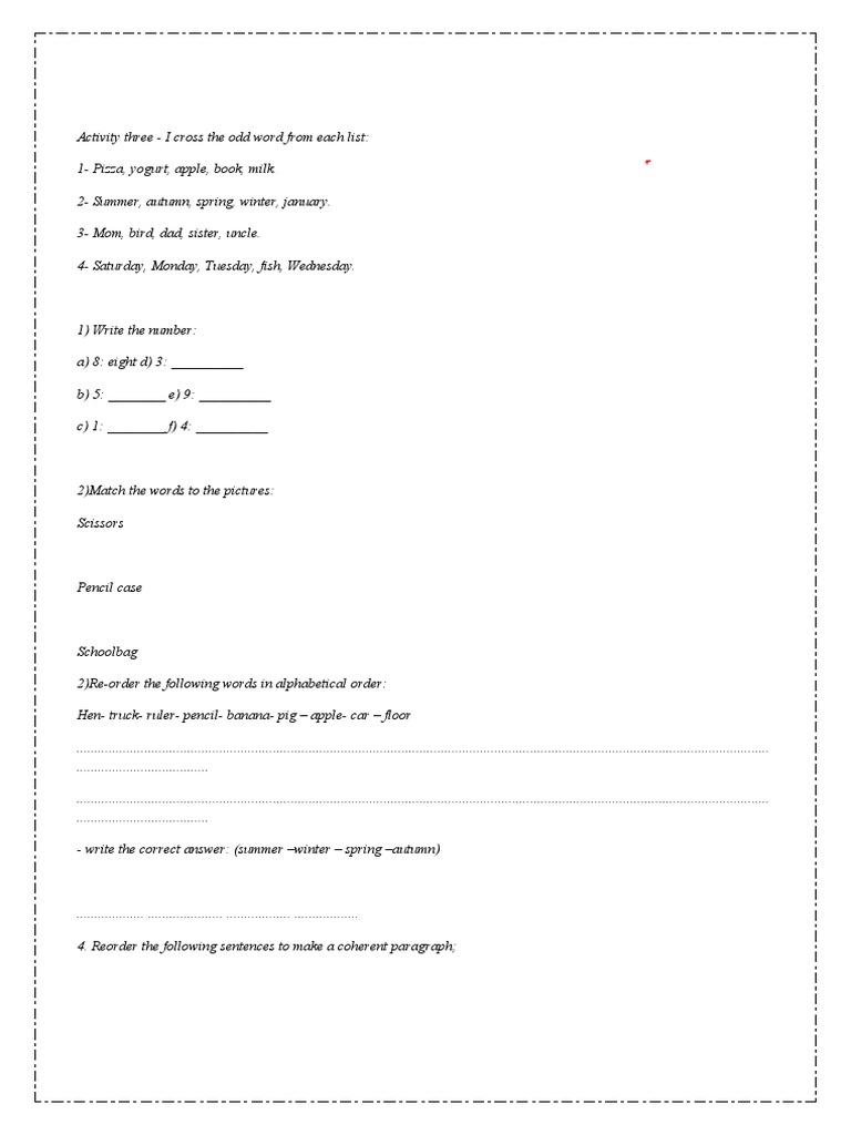 Vocabulary and Sentence Structure Exercises | PDF