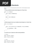 C Sharp Coding Standard