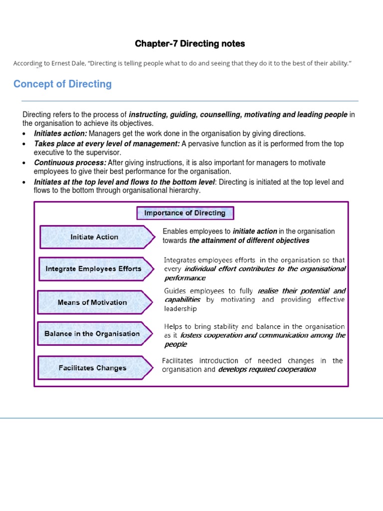 Chapter 7 Directing PDF Motivational Motivation