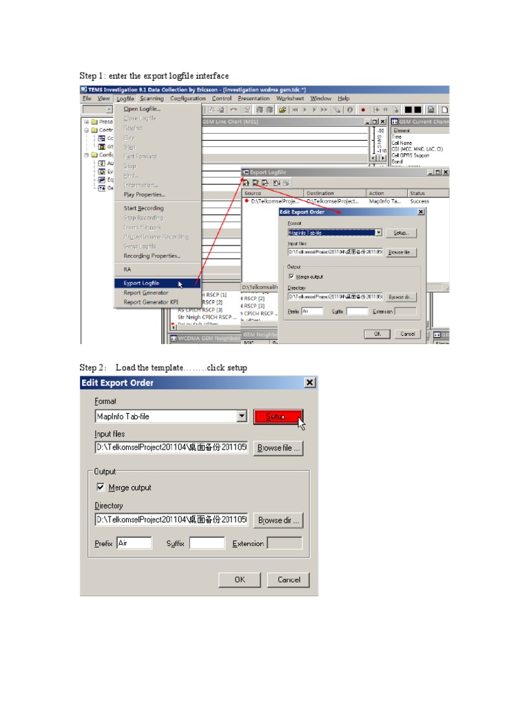 Step 1: Enter The Export Logfile Interface | PDF