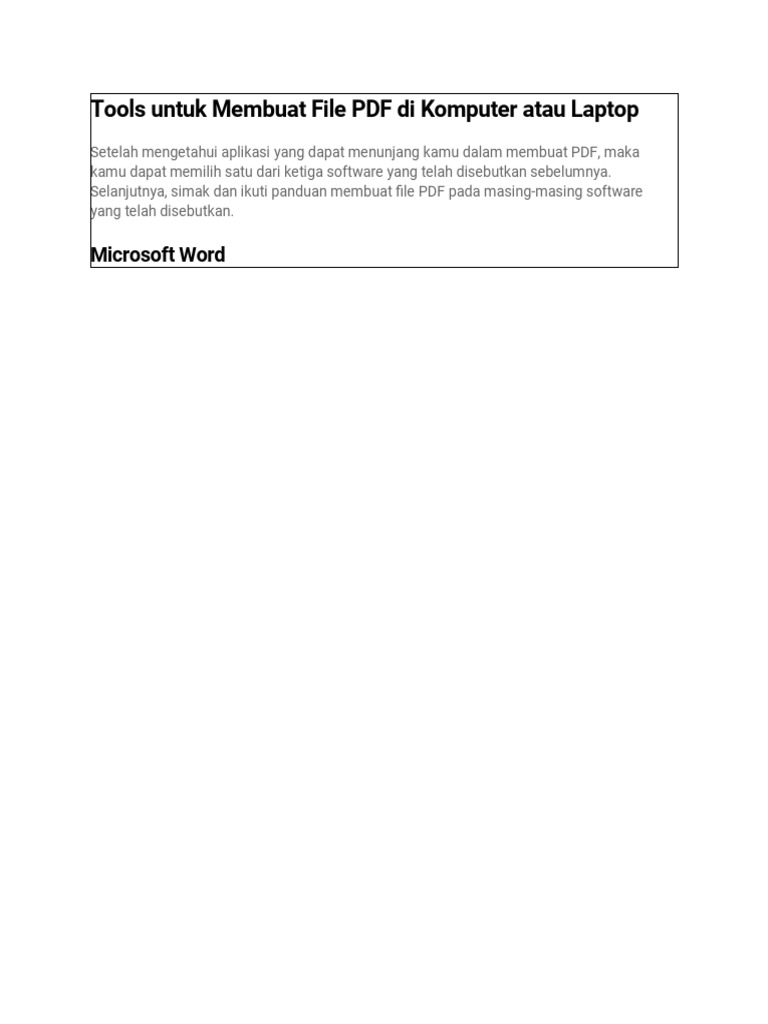 TOOLS FOR CREATING PDF FILES ON YOUR COMPUTER OR LAPTOP PDF