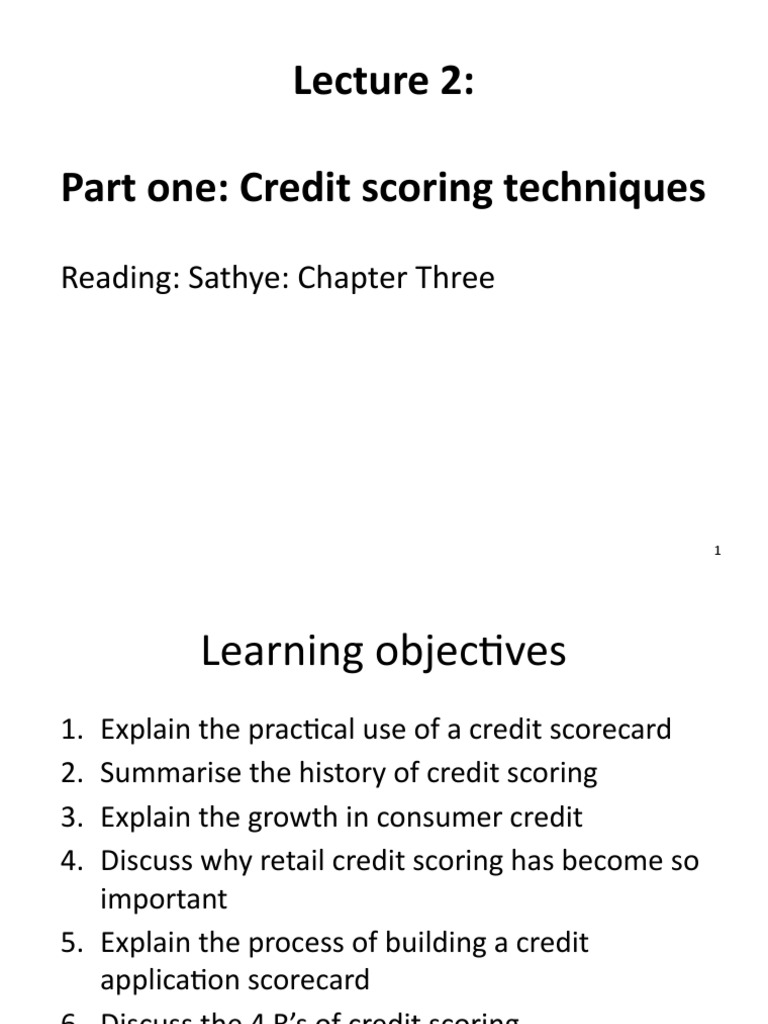 Credit Scoring Techniques Explained | PDF | Finance & Money Management ...
