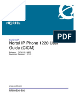 Nortel Ip Phone 1220 User Guide (Cicm) Nn10300-900 - 01.01 - Ipphone1220 - Ug