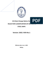 CCS Rule Change Notice For RULES FOR CLASSIFICATION OF SEA-GOING STEEL SHIPS Version 2022. RCN No.1