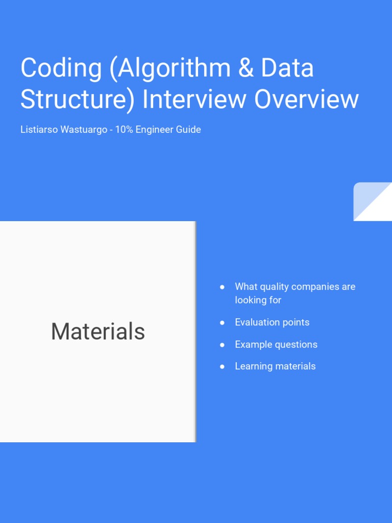 Coding (Algo and DS) Interview Overview | PDF | Dynamic Programming ... image.