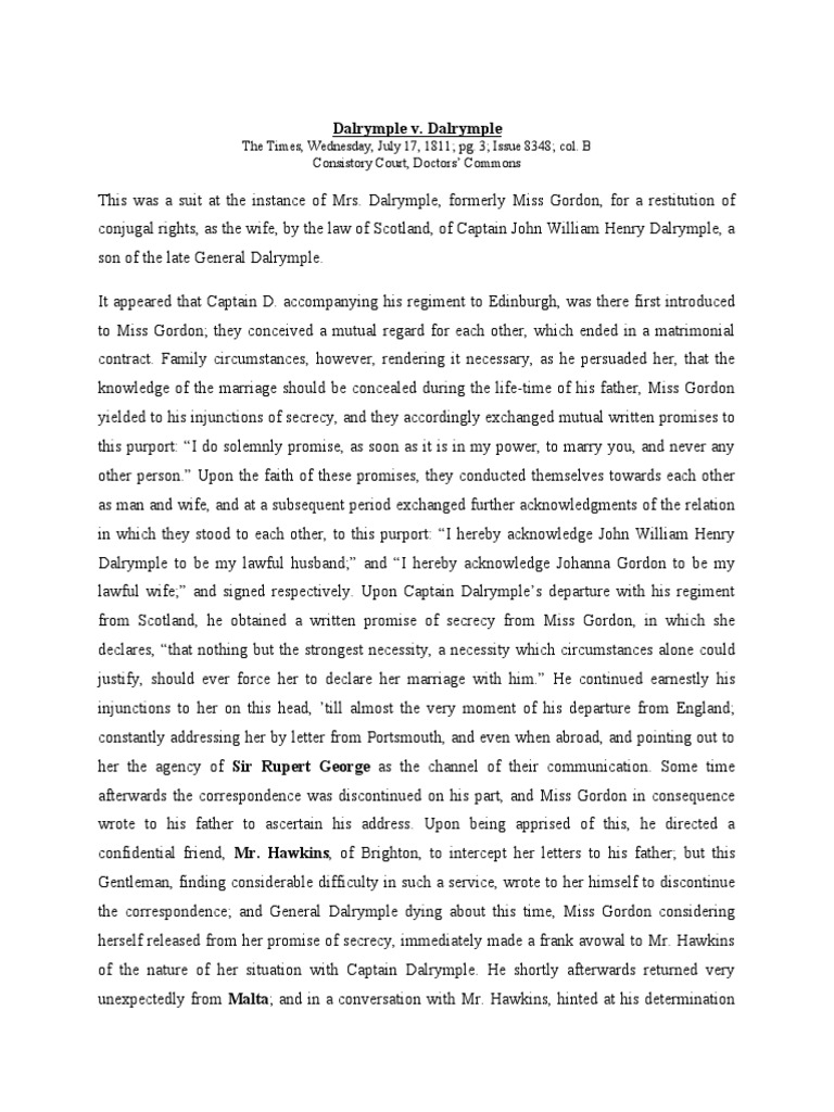 Dalrymple vs. Dalrymple PDF Marriage Public Law