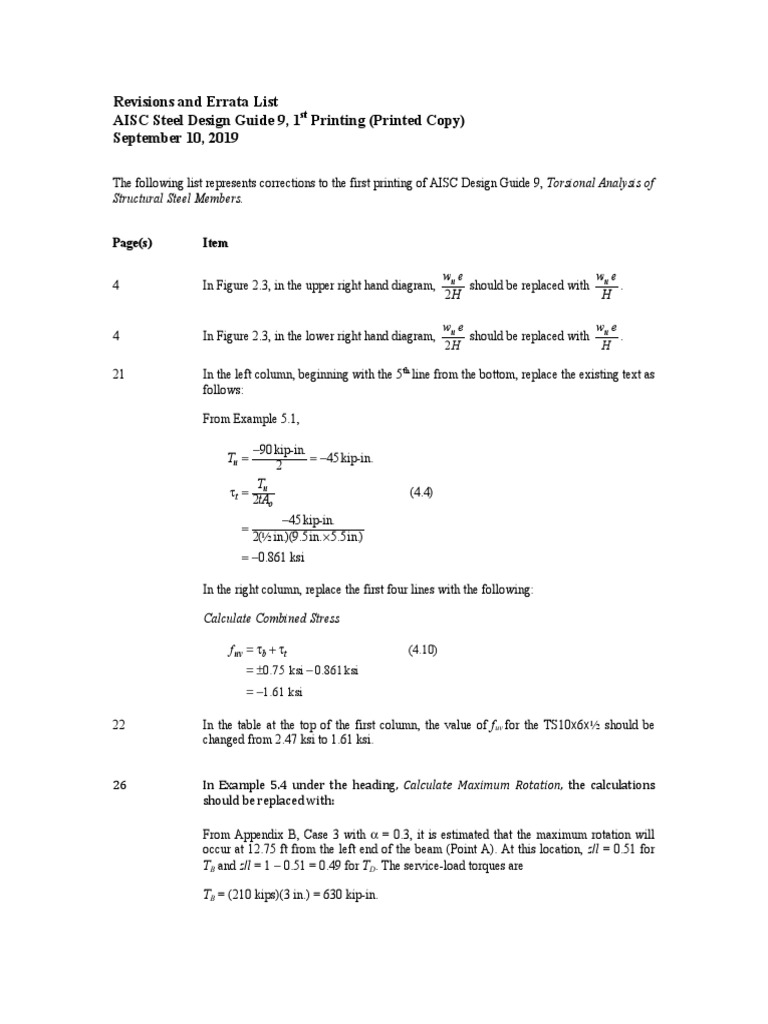 Design Guide 9 Revisions and Errata List | PDF | Classical Mechanics ...