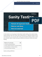 Sanity Testing - Definition, Features and Advantages