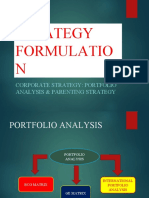 Strategy Formulation (Corporate Strategy - Portfolio & Parenting)