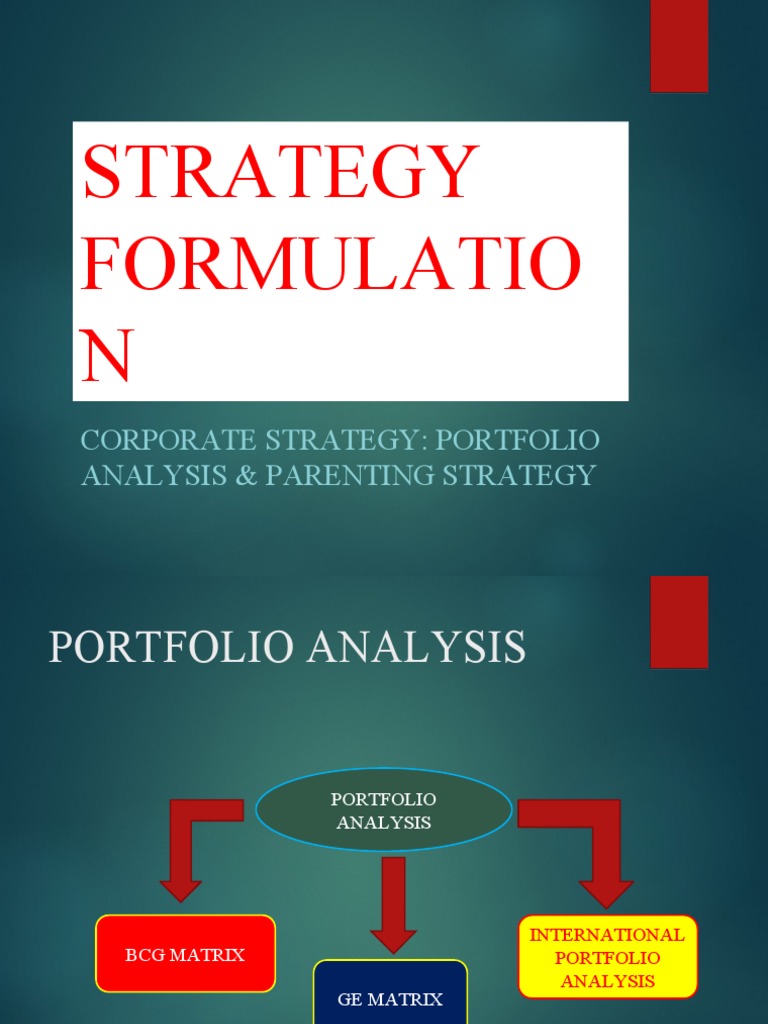 Strategy Formulation (Corporate Strategy Portfolio & Parenting) PDF