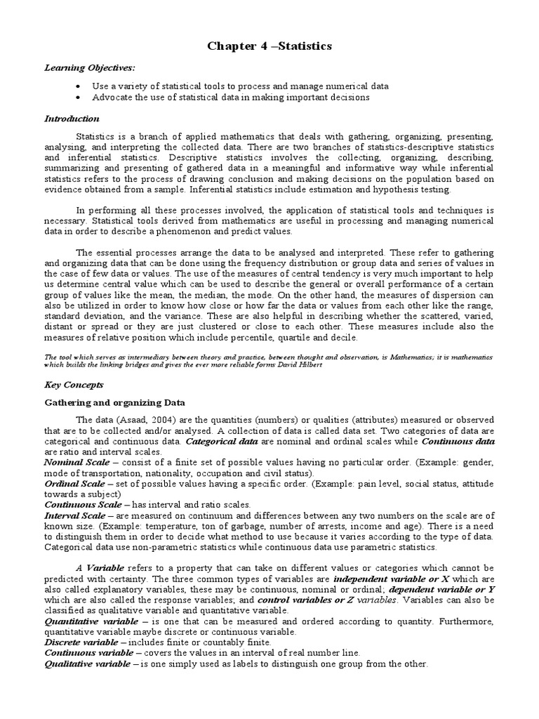 Ge 104 Module 4 Pdf Statistics Level Of Measurement