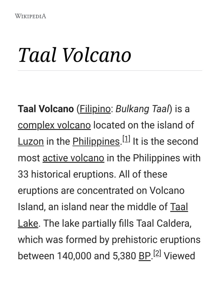 Taal Volcano PDF Volcanology Volcanism