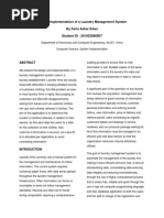 System Implementation of A Laundry Management System by Faris Azhar Khan Student ID: 201953080007