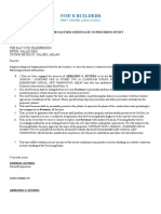 Contractor's Letter-Certificate (Foreman) B1