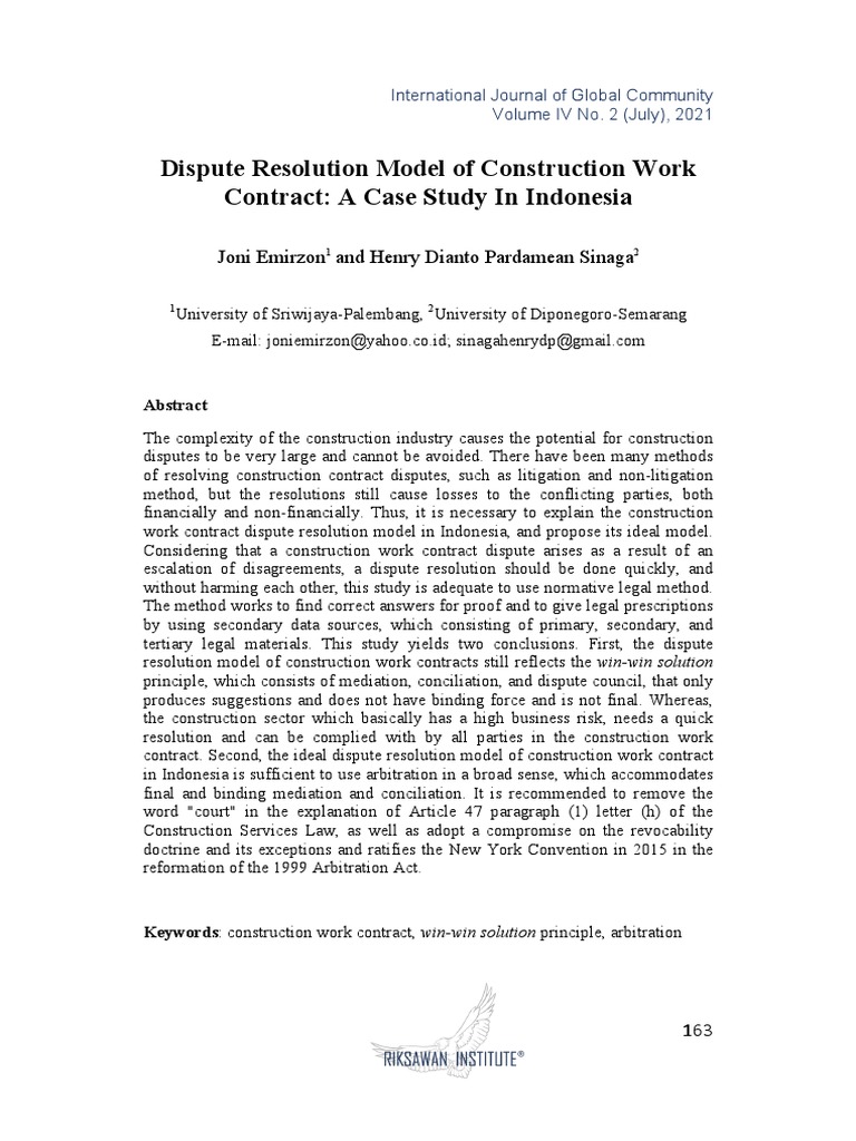 Construction Law Pdf Mediation Arbitration